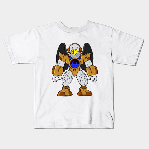 Bald Eagle Beast (half-tone) Kids T-Shirt by Kangavark